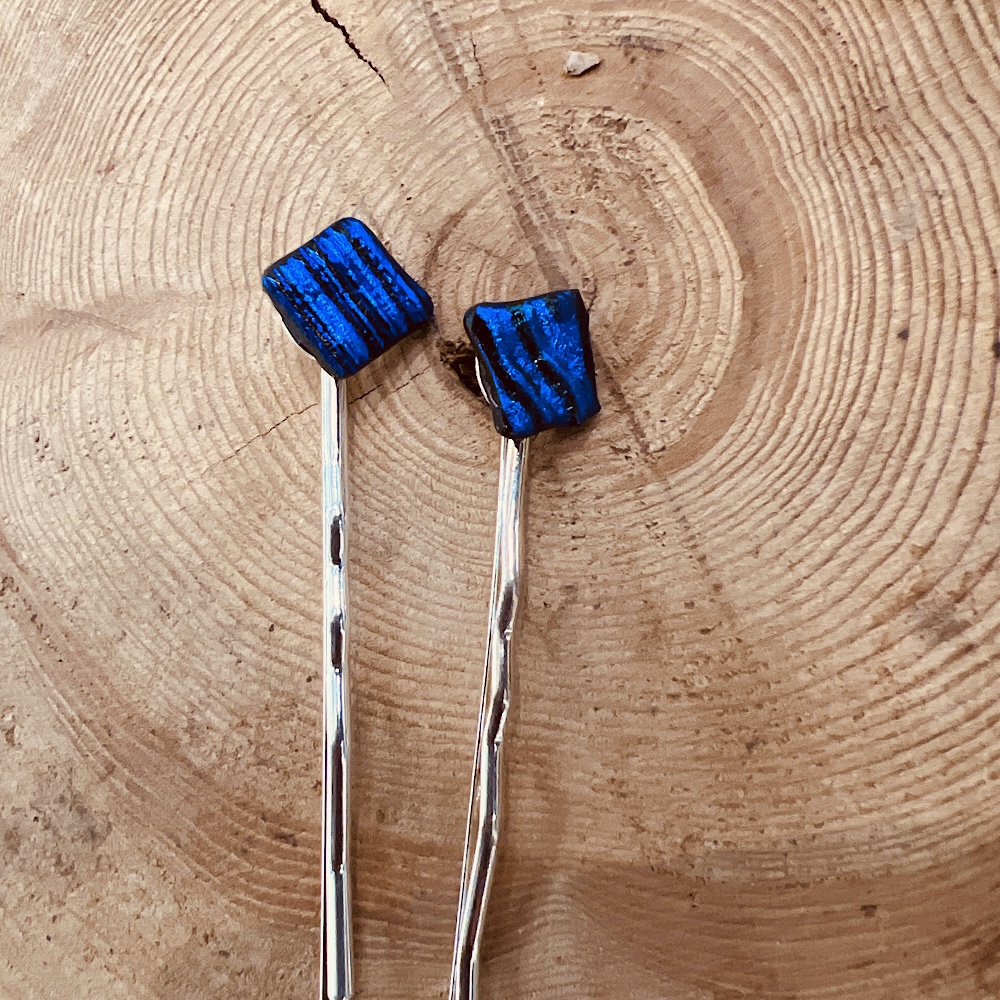 Midnight Blue wave Bobbi Pins